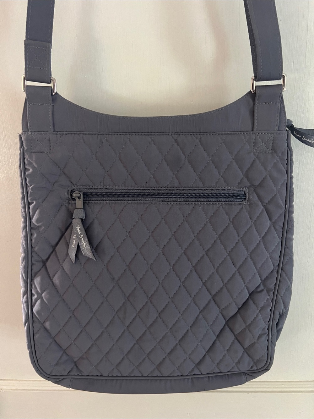 Vera Bradley Quilted Slate Gray Messenger Bag - Picture 2 of 9